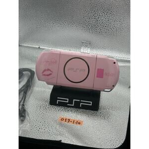 pink psp 3000 w/charger adapter & glass screen lens , brand new screen